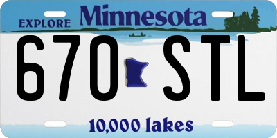 MN license plate 670STL