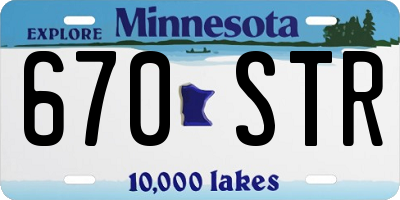 MN license plate 670STR