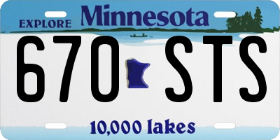 MN license plate 670STS