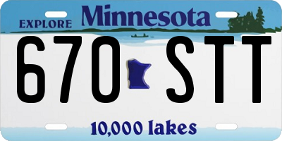 MN license plate 670STT