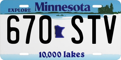 MN license plate 670STV