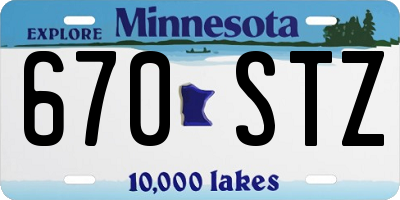 MN license plate 670STZ