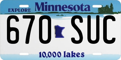 MN license plate 670SUC