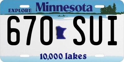 MN license plate 670SUI