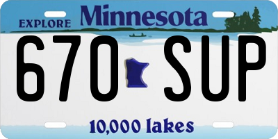 MN license plate 670SUP
