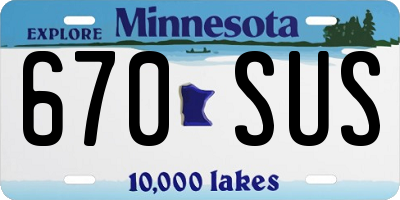 MN license plate 670SUS