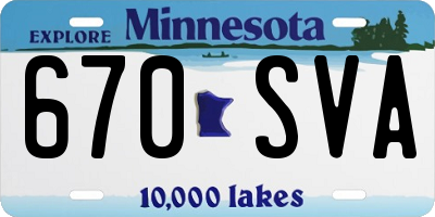 MN license plate 670SVA