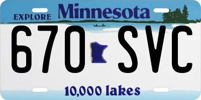 MN license plate 670SVC