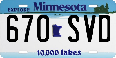 MN license plate 670SVD