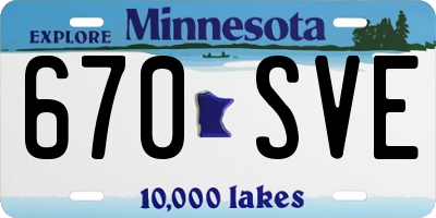 MN license plate 670SVE