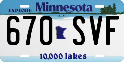 MN license plate 670SVF