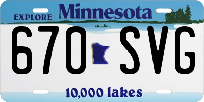 MN license plate 670SVG