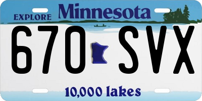 MN license plate 670SVX