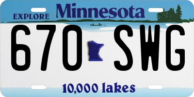 MN license plate 670SWG