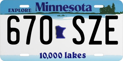 MN license plate 670SZE