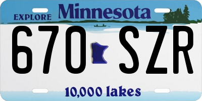 MN license plate 670SZR