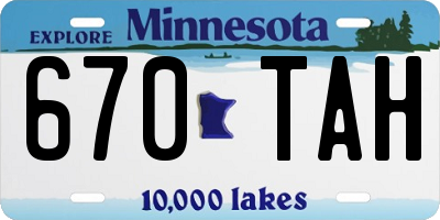 MN license plate 670TAH