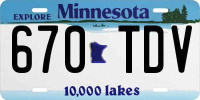 MN license plate 670TDV