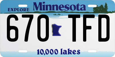 MN license plate 670TFD