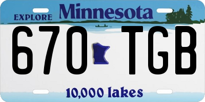 MN license plate 670TGB