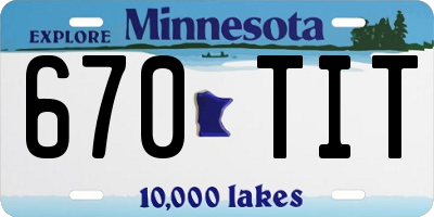 MN license plate 670TIT