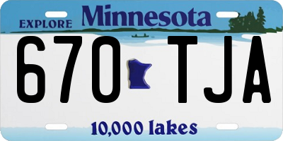 MN license plate 670TJA