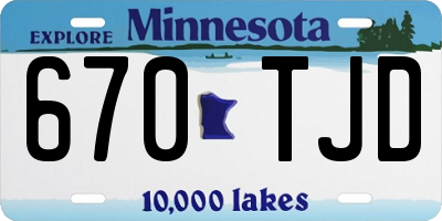 MN license plate 670TJD