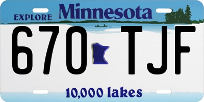 MN license plate 670TJF