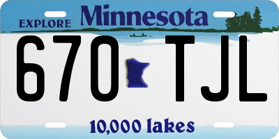 MN license plate 670TJL