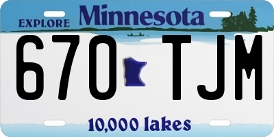 MN license plate 670TJM