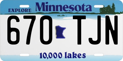 MN license plate 670TJN