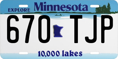 MN license plate 670TJP