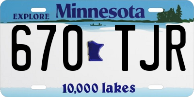 MN license plate 670TJR