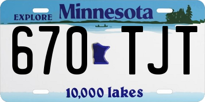 MN license plate 670TJT