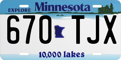 MN license plate 670TJX