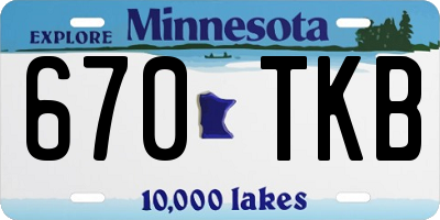 MN license plate 670TKB