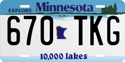 MN license plate 670TKG