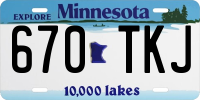MN license plate 670TKJ