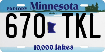 MN license plate 670TKL