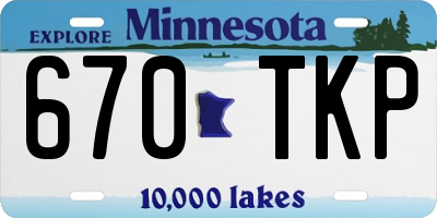 MN license plate 670TKP