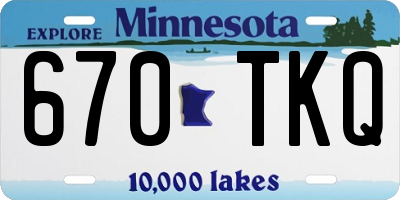 MN license plate 670TKQ
