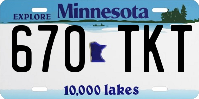 MN license plate 670TKT
