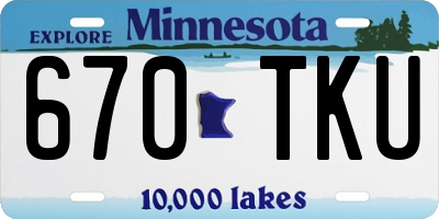 MN license plate 670TKU