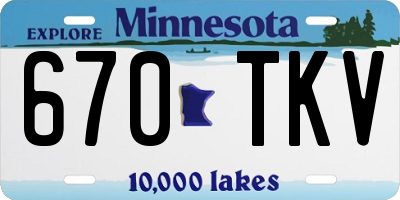 MN license plate 670TKV