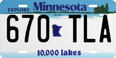 MN license plate 670TLA