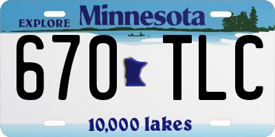 MN license plate 670TLC