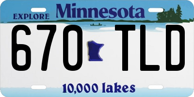 MN license plate 670TLD