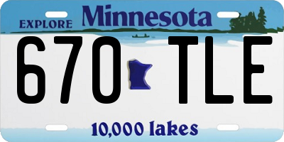 MN license plate 670TLE