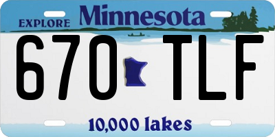 MN license plate 670TLF