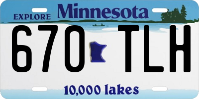 MN license plate 670TLH